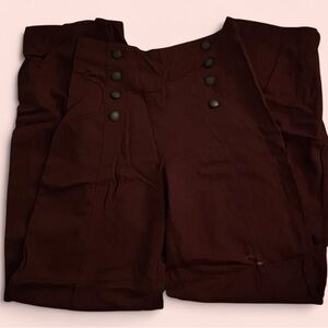 Abercrombie & Fitch Women's Wide Leg Pants in deep burgundy